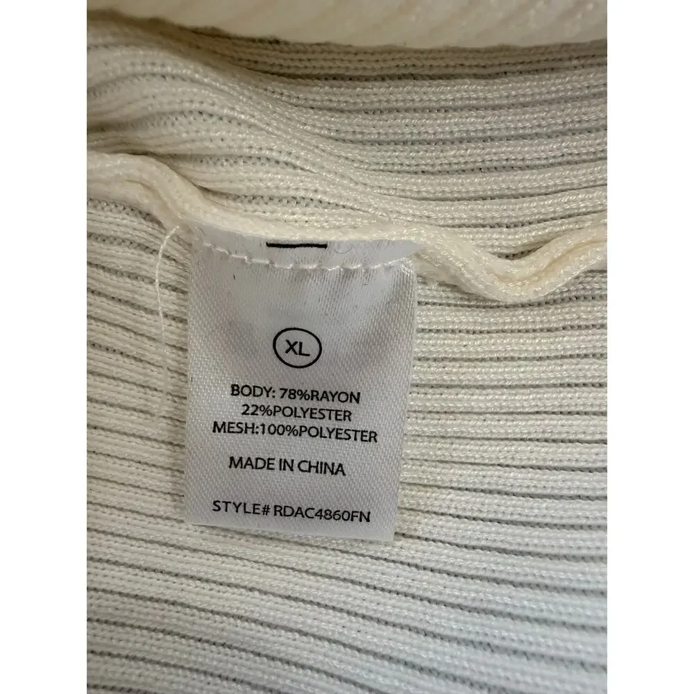 Fashion Nova Laura Ribbed Sweater Midi Dress Ivory Size XL New With Tags - Picture 9 of 10